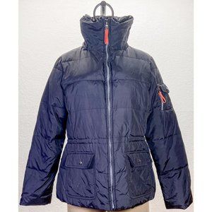 Marc New York Down Feather 8 Pockets Black Zip High Collar Puffer Coat